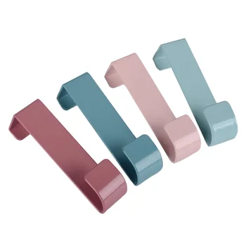 

4Pcs Z-Shaped Door Hooks Clothes Hanging Hooks Coat Towel Hooks Rack Home Kitchen Cabinet Wall Door Holder Hook - Random Color