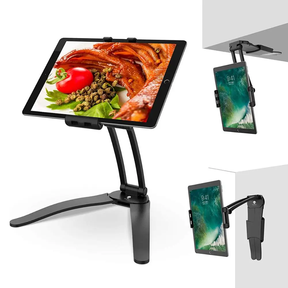 XMXCZKJ Tablet Подставка настенное крепление Регулируемая подставка 2-в-1 Кухня стены/настольная подставка для iPad Air Mini iPhone XS настольная подставка для планшета