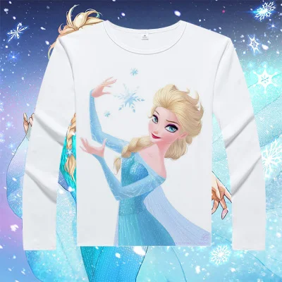 T shirts 8 Замороженные новые женские белые футболки свитера размера плюс повседневные зимние топы с принтом женская футболка с длинным рукавом женская одежда - Цвет: T shirts 8