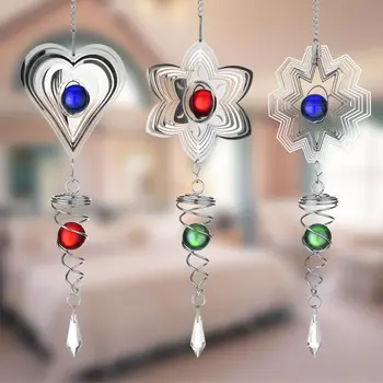 

Nordic Crystal Dream Catcher Room Decoration Stainless Steel Rotating Pendant Creative Hanging Home Decoration Accessories