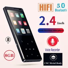 2,4 дюймов MP3 MP4 плеер HD HIFI 8 Гб воспроизводитель музыки MP4 Bluetooth Lossless плеер Поддержка записи видеокарт с динамиком