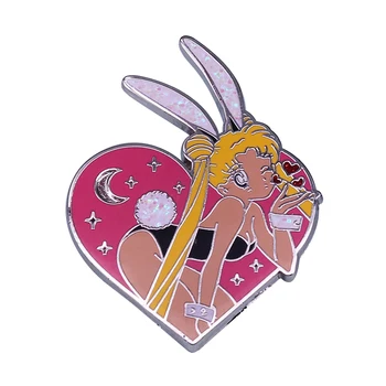 

Sailor Moon Glitter Enamel Pin Sexy Bunny Girl Anime Jewelry