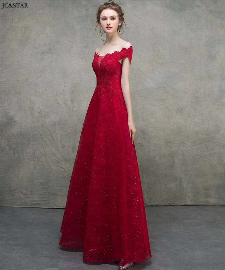 Vestidos de dama de honor mujer Новое Кружевное Платье трапециевидного размера плюс с коротким рукавом бордовое длинное платье для свадьбы