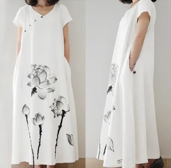 

Elegant Printed Maxi Dress Women's Summer Sundress ZANZEA 2020 Casual Short Sleeve Tunic Vestidos Female Button Robe Plus Size