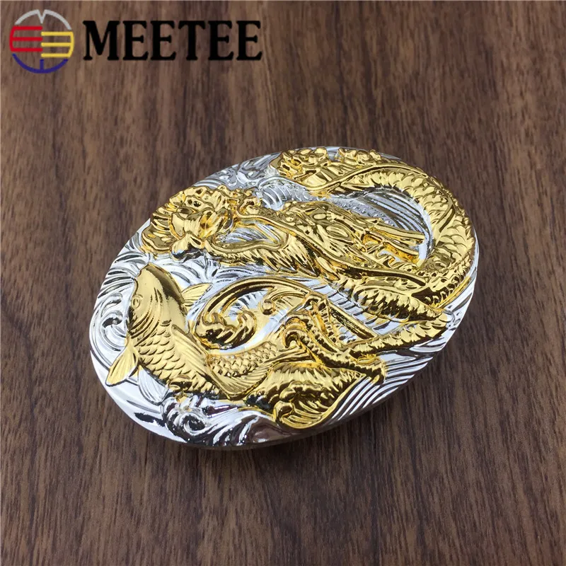Meetee, 39 мм, латунь, 3D, китайский дракон, мужской ремень, пряжка, гладкий ремень, пряжка, голова, сделай сам, на каждый день, джинсы, оборудование, ремесло, кожаный материал