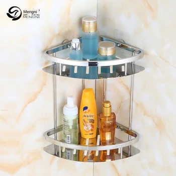 

Punching-free Bathroom Triangle Storage Rack Stainless Steel Bathroom Toiletries Storage Rack Wall-mounted Kitchen Corner Rack