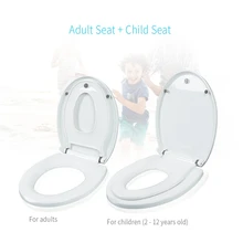 Круглое сиденье для унитаза для взрослых с чехлом для детского горшка PP материал двойные сиденья безопасные удобные для взрослых детей