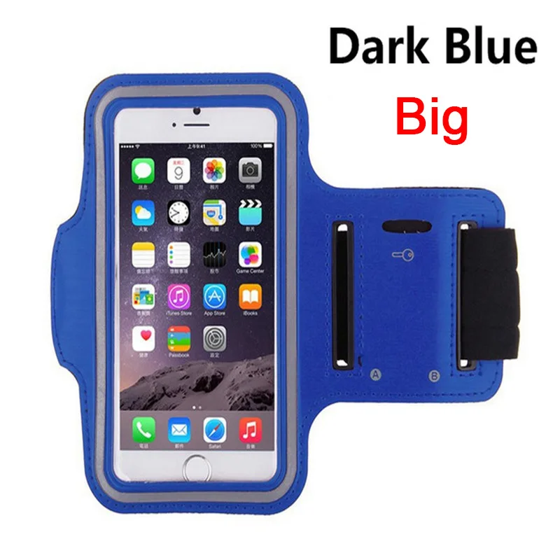 Big Dark Blue Высококачественная Водонепроницаемая 5," спортивная сумка-повязка на руку чехол для iPhone 7 для занятий спортом на открытом воздухе держатель в виде нарукавной повязки чехол для J4 J6 - Цвет: Big Dark Blue