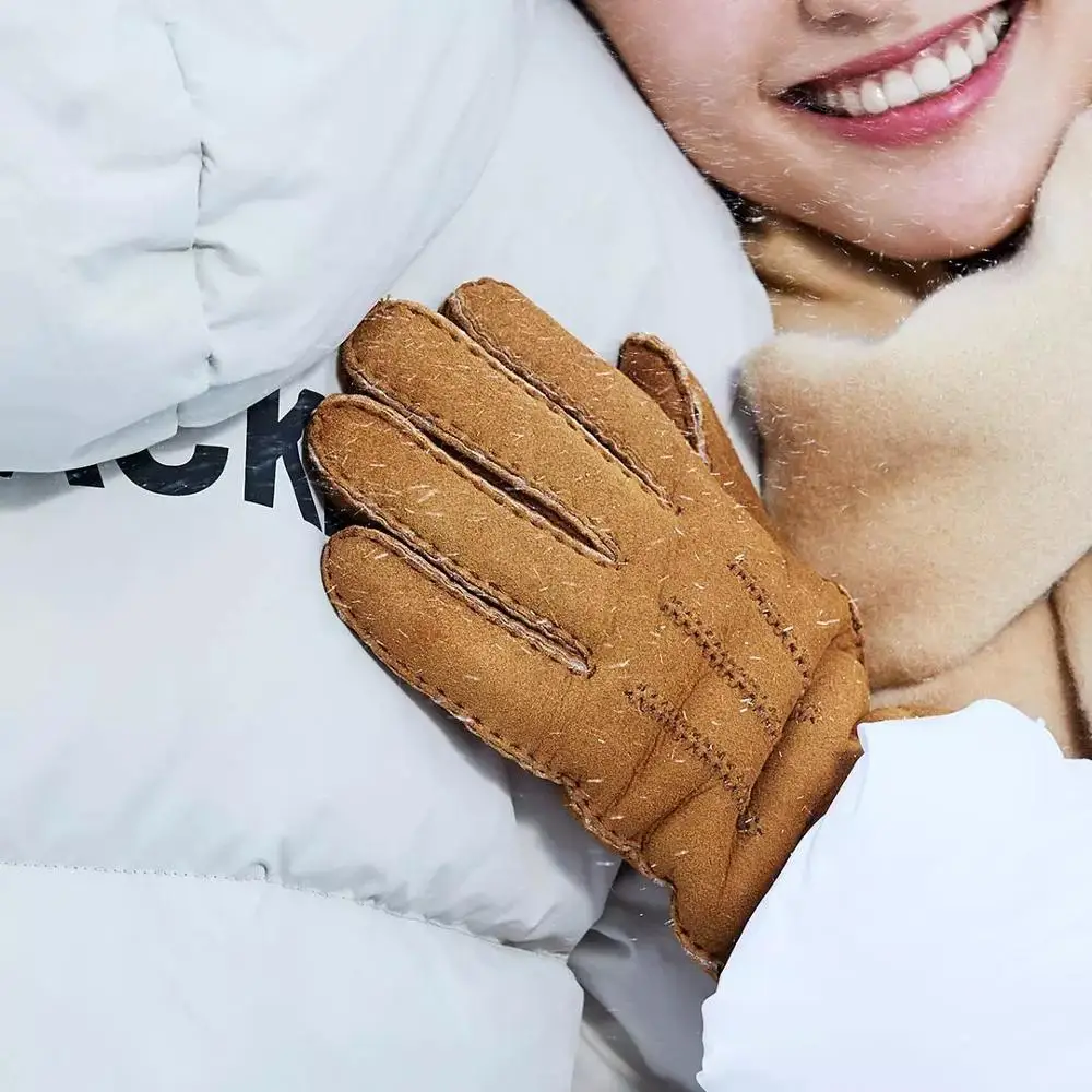 Теплые перчатки из овчины Xiaomi Mijia Qimian(серия AllNature) для мужчин и женщин, мех из мериносовой овчины, теплый и теплый