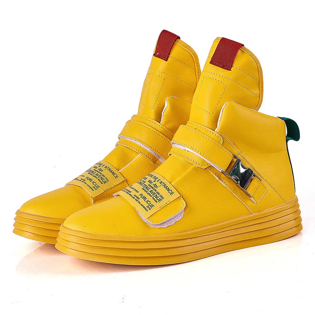 SAGACE Fashion Leather boots men High-Top Personalized Boots Wear-Resistant Casual Shoes men Buckle Strap Shoes For Men footwear