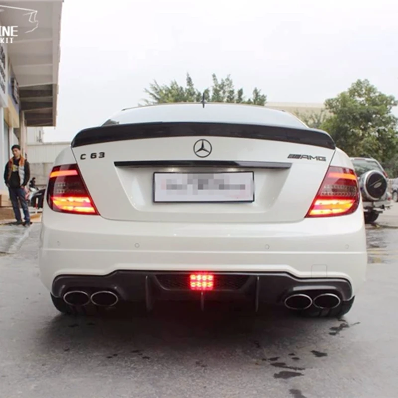 V Стиль для Mercedes W204 Amg спойлер из углеродного волокна 2008 2010 2011 2012 2013 C Class W204 карбоновый спойлер 4 Двери Седан