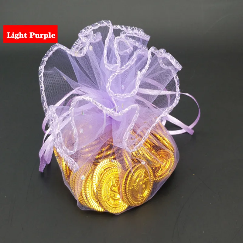 light purple 50/100 шт Круглые свадебный подарочный мешочек из органзы 26-35 см, покетики из органзы для упаковки ювелирных изделий, Дисплей и мешочки для ювелирных изделий для томатного соуса Bags5z - Цвет: light purple
