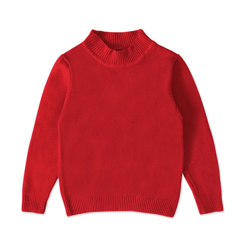 Детская одежда с круглым вырезом; свитер в рубчик для девочек; сезон осень-зима; мягкие модные свитера с длинными рукавами для малышей;# Y1 - Цвет: Red