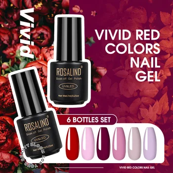 

ROSALIND Nail Gel Set All For Manicure Nails Art Design Pure Color Gel Lacquer Soak Off Semi Permanent UV Base Top Set