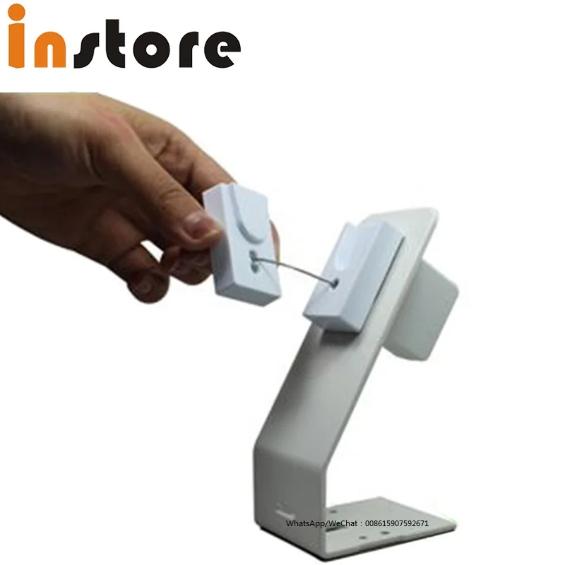 (10 pcs/Lot ) mechanical retractable securit display stand with pull box steel cord for mobile phone anti theft