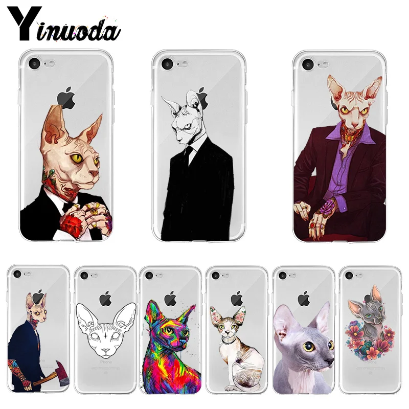Yinuoda sphynx cat 2018 новый роскошный модный Чехол для мобильного телефона iPhone 8 7 6 6S Plus X XS