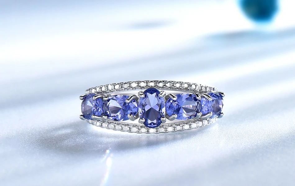 ORSA JEWELS модное женское свадебное кольцо из чистого 925 пробы серебра овальной огранки с натуральным фиолетовым танзанитом, хорошее ювелирное изделие VSR18