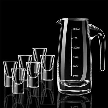 

7 pcs/set Glass wine set Handmade Small Goblet drink glass set Household Red White Wine Glass Cup Beer Bottle Home Bar supplies