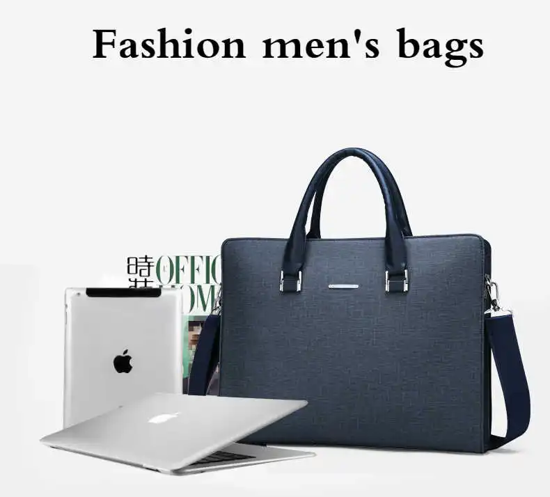 Briefcase PU Leather Single Shoulder Diagonal Laptop Bags