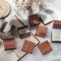 Винтажные деревянные штампы, серия образцов, креативная основа, резиновая настольная книга, дневник, сделай сам, декоративная печать