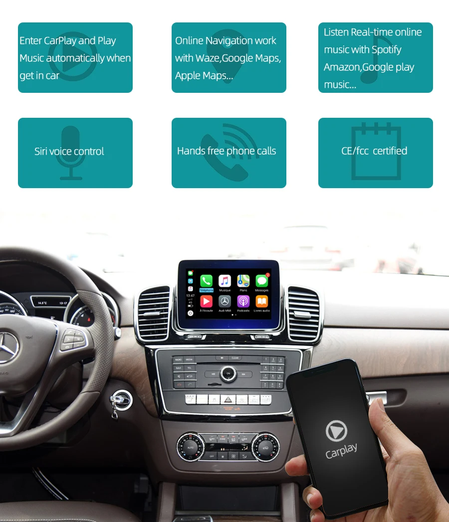 Sinairyu wifi беспроводной OEM Apple Carplay для Mercedes NTG 4,5 4,7 автомобиль играть класс W176 W204 2011-14 iOS/Android Авто зеркальное отображение