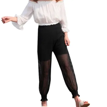 

Summer Pants Women Loose Pants Mesh Casual Elastic High Waist Harem Pants Female Solid Trousers pantalon femme pantalones mujer*