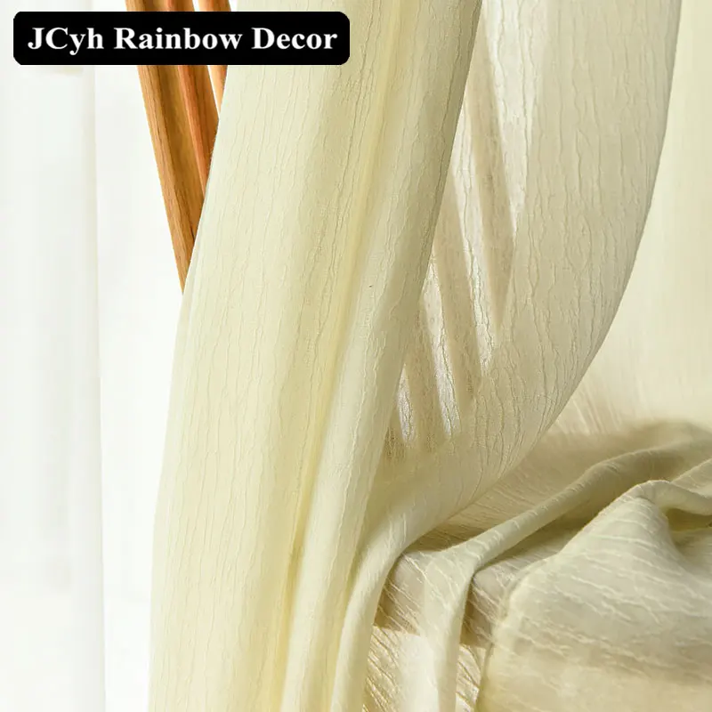 Yellow curtains JCyh современный полосатый фатин занавес s для гостиной спальни супер мягкая занавеска для окна домашний декор ткани вуаль занавес Tende - Цвет: Yellow curtains