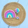 3PCS/lot Baby Rainbow Silicone Teether Bead Pacifier Clip Food Grade Silicone Kids DIY Handmade Toys  Accessories Newborn 3