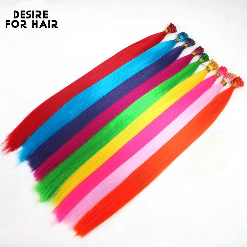 Synthetic Crochet Hair 50strands 22inch Long 1g Heat Resistant Synthetic I tip Micro Ring Hair Extensions