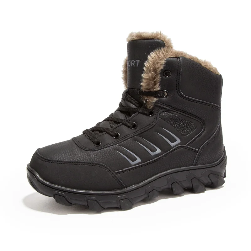 

2019 Ankle Boots Winter Keep Warm Boots Men's New Men Snow Boots Thick plush Inside Anti Skid Bottom Warm Waterproof Ski Shoes