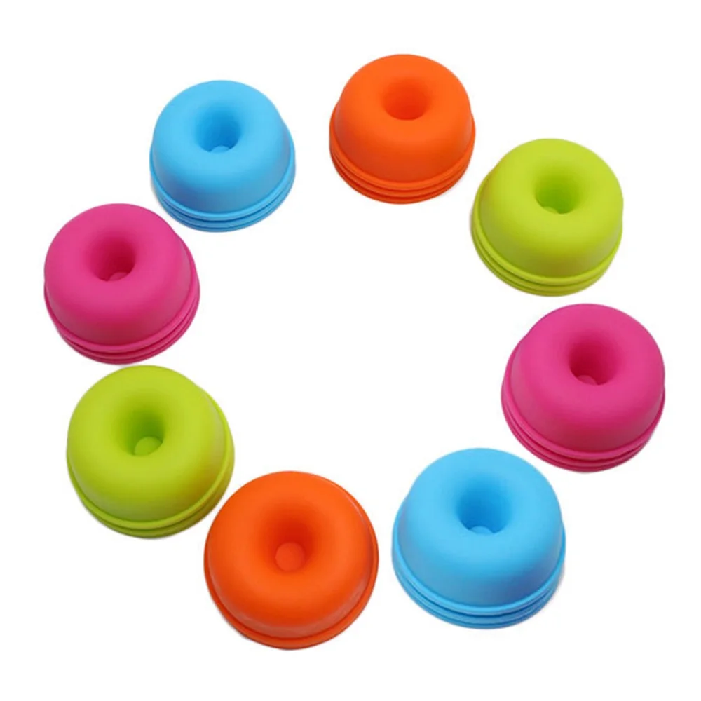 24pcs round 24 шт. силиконовый пончик плесень шоколадный Маффин для пирожного, печенья, капкейка форма для выпечки звезды сердце цветы круглая тыква кухонный инструмент для выпечки - Цвет: 24pcs round