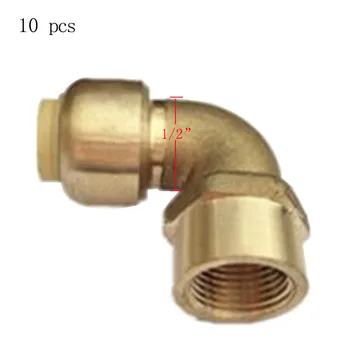 

10 pcs 1/2" brass female elbow tube fittings for Various valves quick connect elbow 90 degree elbow fitting