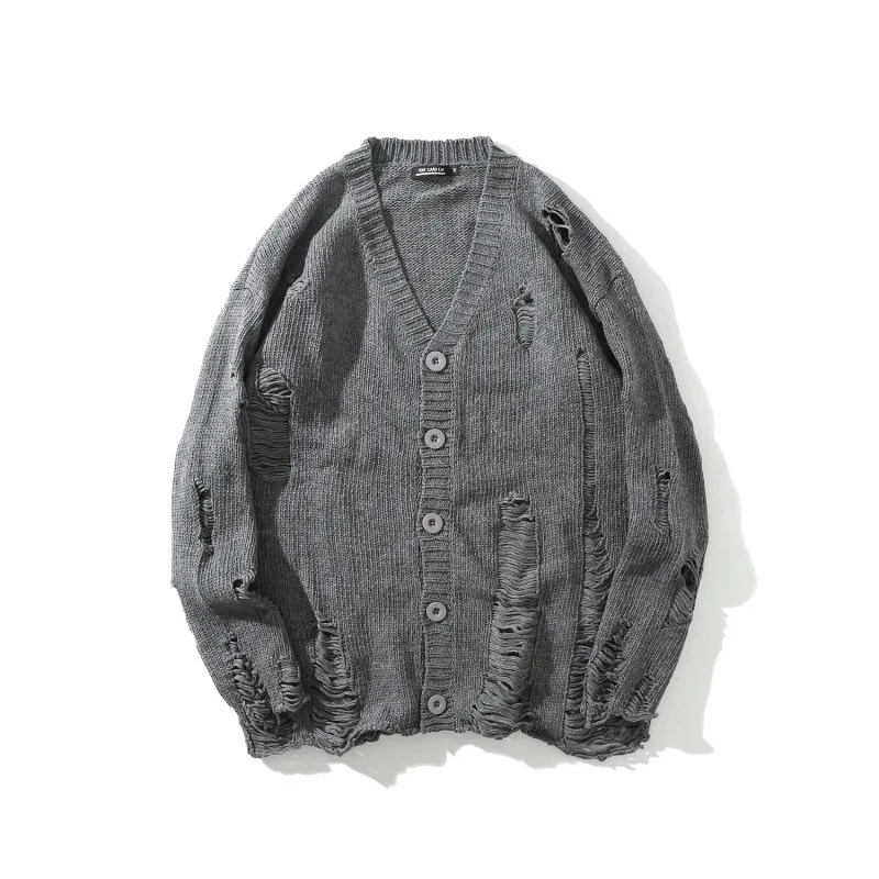 gray Модные уличные однотонные толстовки в стиле хип-хоп махровые хлопковые толстовки с дырками Tyga осенне-зимняя одежда - Цвет: gray