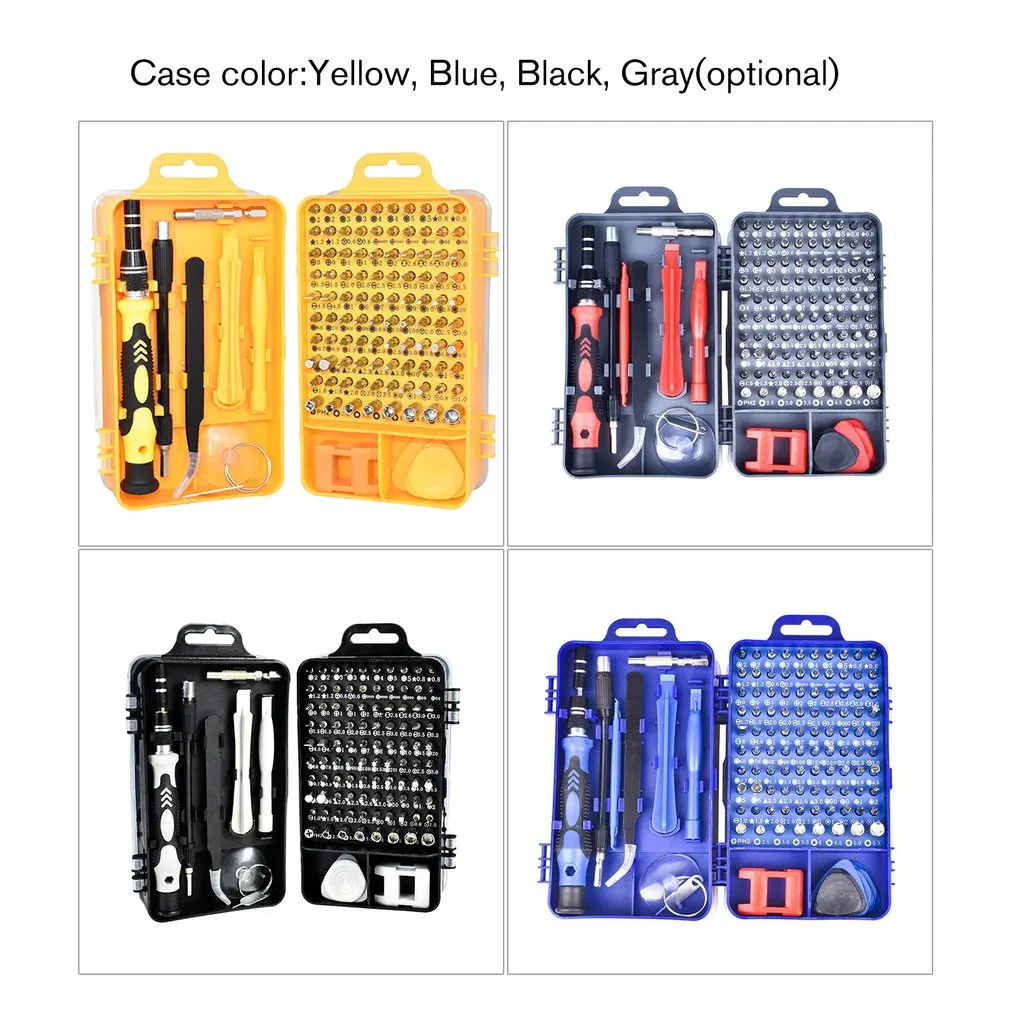 115 In 1 Precision Screwdriver Kit Accessory Set CR-V Steel Mini DIY Hand Work Repair Tools for iPhone Laptop PC Watch