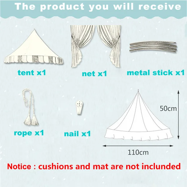 Nordic Kids Play Tent Pink Princess Castle Play House Tipi Enfant Indoor Baby Girls Crib Canopy Net Bed Tent Children Room Decor 6