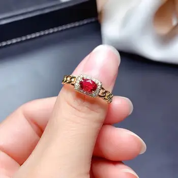 

Natural And Real Ruby Ring Gemstone Wedding Engagement Rings for Women Fine Jewelry Gift Wholesale