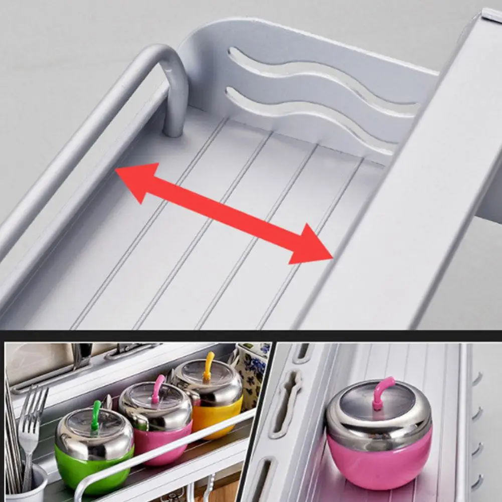 TPFOCUS Storage Rack Multifunctional Hanging Wall Rack Nail Free Wall Shelf Condiment Bottle Rack Kitchen Organizer anodizing
