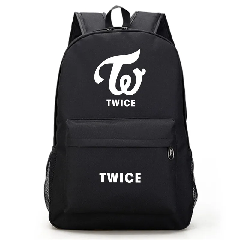 Двойные рюкзаки DAHYUN JIHYO Мина МОМО NAYEON SANA TZUYU CHAEYOUNG KPOP черный нейлоновый рюкзак
