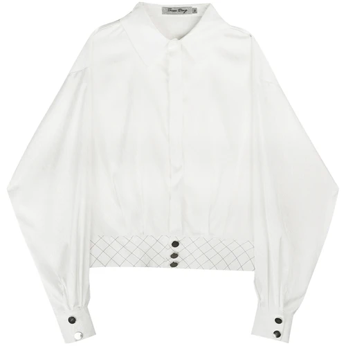 C553 Male Streetwear Short Style Party Dress Shirt Stage Clothing Men Vintage Fashion Bat Long Sleeve Loose Casual White Shirt Coat - Цвет: C553