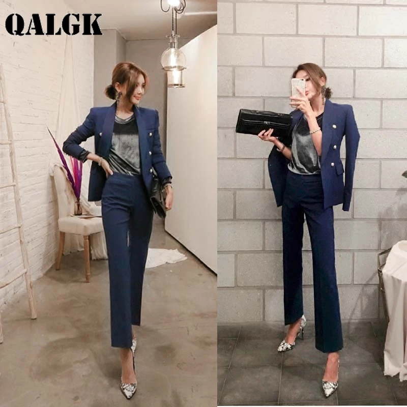 Новинка; zelfontplooiing; Tail pak kleine pak jas; темперамент; Enkellange Broek; расклешенный; broek; dame pak; комплект; T1021