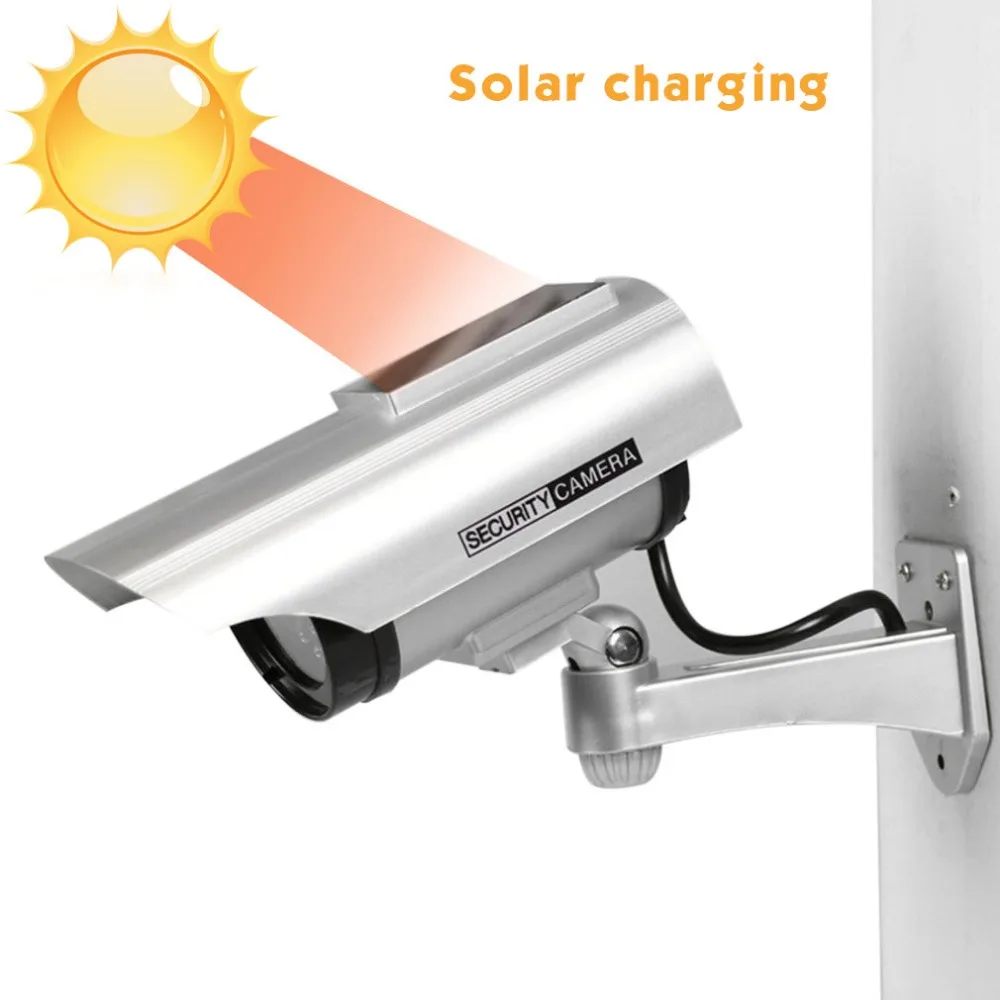 

Solar Powered Dummy CCTV Security Surveillance Waterproof Fake Camera Flashing Red LED Light Video Anti-theft Camera dropshippin