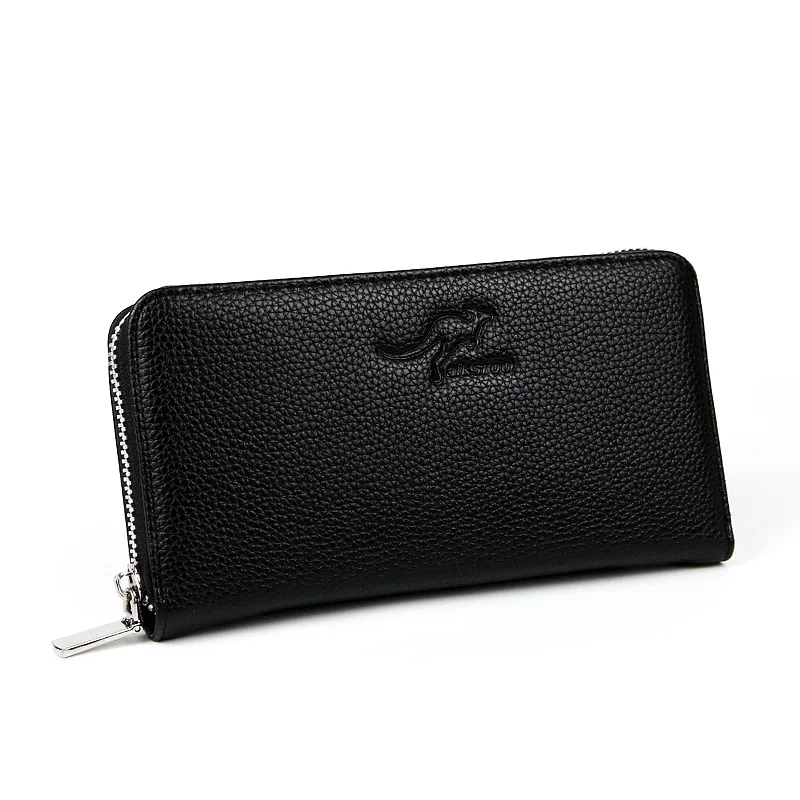 

Daishu Soft Leather MEN'S Handbag Business Classic Card Bit More with Zipper Casual Clutch Gift
