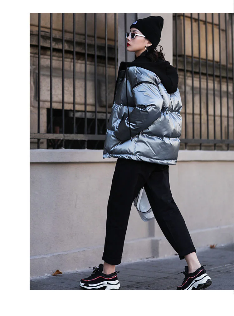 Зимнее женское пальто пуховая хлопковая куртка короткая модная женская куртка в уличном стиле свободная версия ветрозащитная парка Теплая Верхняя одежда M184