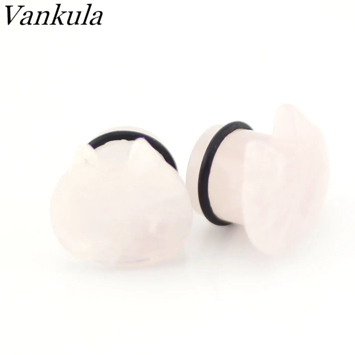Vankula Новое поступление туннели для ушей кошачья голова Ушная шина для тела ювелирные изделия растяжения пара - Окраска металла: pink