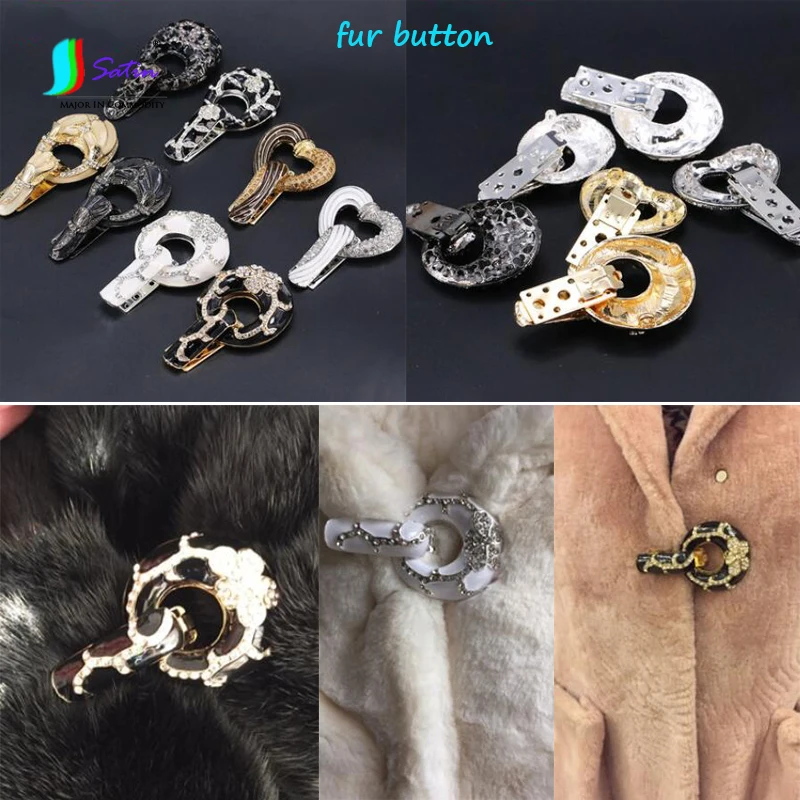 Rhinetsone Button Duck-mouth Buckle for Coats Repair Clothing Decor White