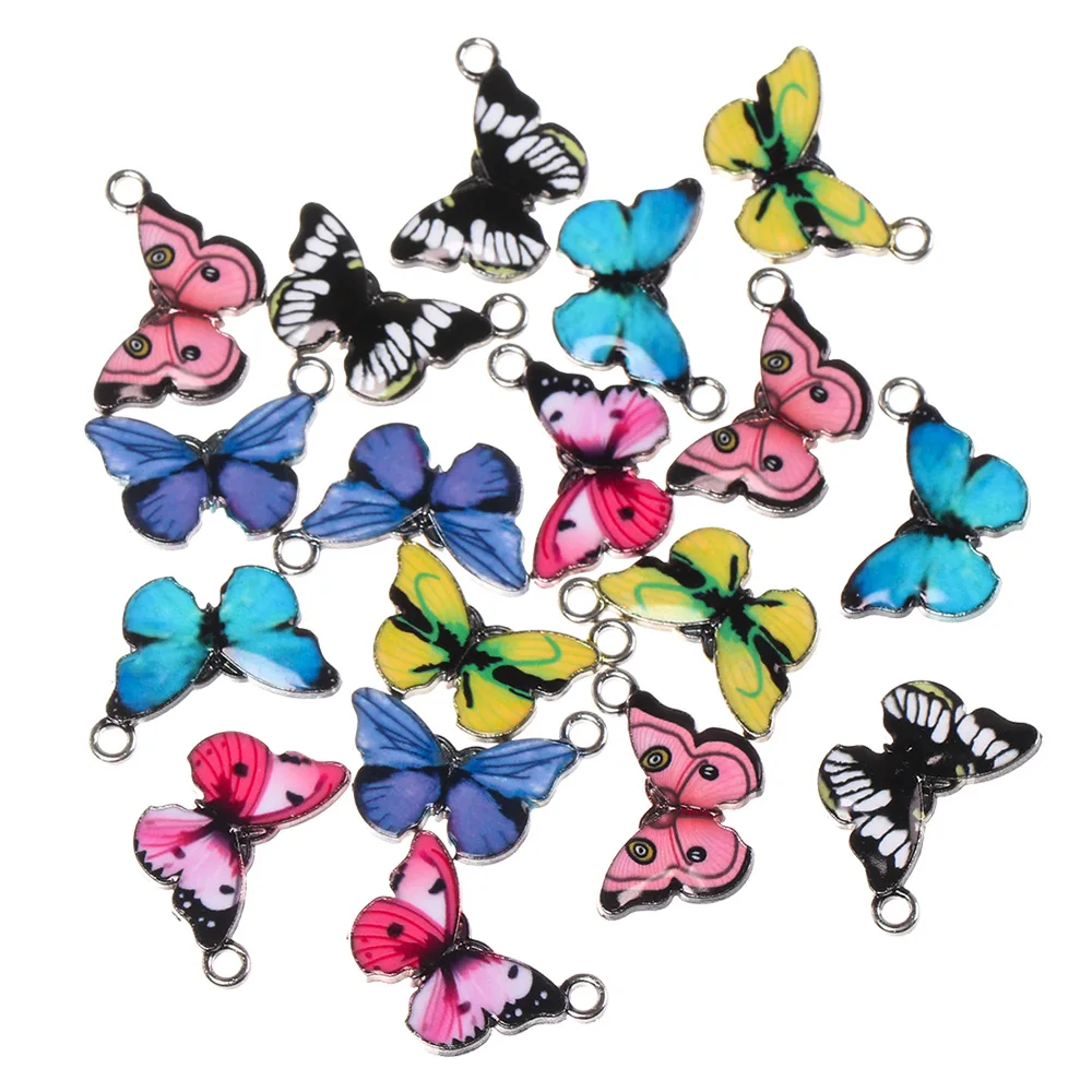 10PCS Colourful Handmade Necklace Bracelet Earrings Crafting Butterfly Charms Enamel Pendants Cute Animal Jewelry Making Tool | Украшения и