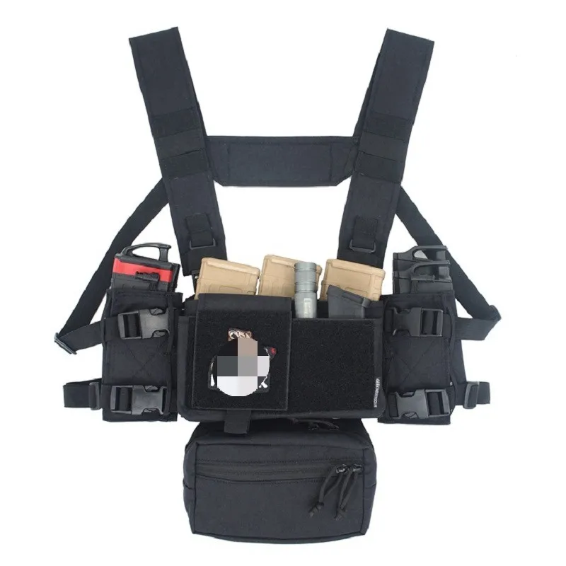 

Black Tactical Airsoft SS Micro Fight Chassis MK3 Chest Rig 500D High Edition