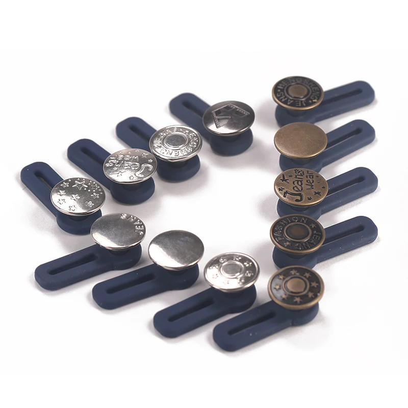 Snap Metal Extended Button for Clothing Jeans Adjust Perfect Fit Fastener Button on Clothes Self Increase Reduce Waist No Sewing - Цвет: Random