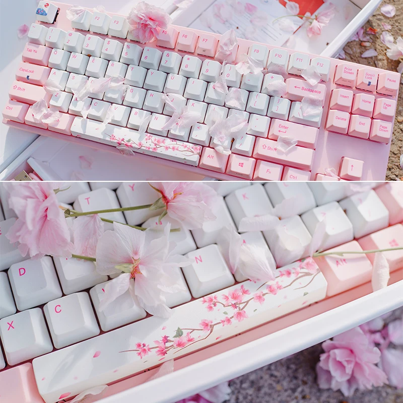 Механическая клавиатура Varmilo Sakura Cherry Blossom розовая 108 клавиша Вишневый зеленый