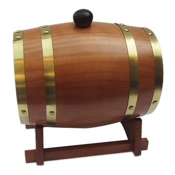 

Botique-3L Wooden Vintage Wood Barrel Timber Wine for Beer Whiskey Rum Brewing Port Hotel Restaurant Decorative Barrel Exhibit